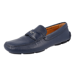 Prada Men's Blue Leather Logo Driving Loafers 2D2170