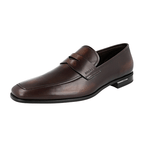 Prada Men's Brown Leather Penny Loafer Business Shoes 2DA071