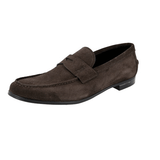 Prada Men's Brown Leather Penny Loafers 2DA119