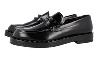 Prada Men's Black Brushed Spazzolato Leather Loafers 2DA127