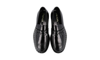 Prada Men's Black Brushed Spazzolato Leather Loafers 2DA127