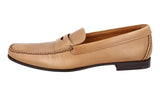 Prada Men's Beige welt-sewn Leather Loafers 2DB098