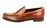 Prada Men's Brown Leather Penny Loafer Business Shoes 2DB135