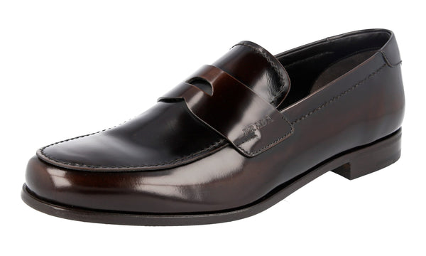 Prada Men's 2DB137 P39 F0038 Brushed Spazzolato Leather Loafers