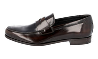 Prada Men's Brown Brushed Spazzolato Leather Loafers 2DB137