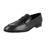 Prada Men's Black Leather Penny Loafer Business Shoes 2DB139