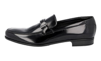 Prada Men's Black Brushed Spazzolato Leather Logo Business Shoes 2DB145
