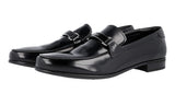 Prada Men's Black Brushed Spazzolato Leather Logo Business Shoes 2DB145