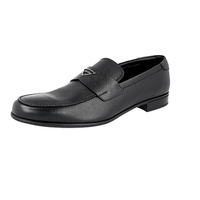 Prada Men's Black High-Quality Saffiano Leather Logo Business Shoes 2DB146