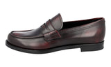 Prada Men's Brown welt-sewn Leather Penny Loafer Business Shoes 2DB158