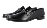 Prada Men's Black Brushed Spazzolato Leather Logo Business Shoes 2DB160