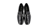 Prada Men's Black Brushed Spazzolato Leather Logo Business Shoes 2DB160