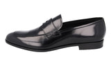 Prada Men's Black Brushed Spazzolato Leather Penny Loafer Business Shoes 2DB161