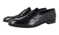 Prada Men's Black Brushed Spazzolato Leather Penny Loafer Business Shoes 2DB161