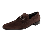 Prada Men's Brown Leather Logo Business Shoes 2DB174