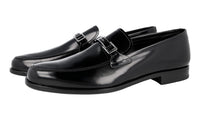 Prada Men's Black Brushed Spazzolato Leather Logo Business Shoes 2DB179