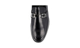 Prada Men's Black Brushed Spazzolato Leather Logo Business Shoes 2DB179