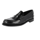 Prada Men's Black welt-sewn Leather Penny Business Shoes 2DB191