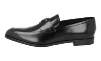 Prada Men's Black Brushed Spazzolato Leather Logo Business Shoes 2DB192