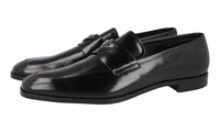 Prada Men's Black Brushed Spazzolato Leather Logo Loafer Business Shoes 2DB192