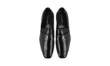 Prada Men's Black Brushed Spazzolato Leather Logo Loafer Business Shoes 2DB192