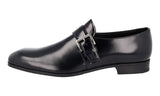 Prada Men's Black Brushed Spazzolato Leather Monk Business Shoes 2DB194