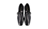 Prada Men's Black Brushed Spazzolato Leather Monk Business Shoes 2DB194