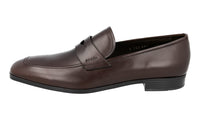 Prada Men's Brown Leather Penny Loafer Business Shoes 2DC061