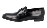 Prada Men's Black Brushed Spazzolato Leather Penny Loafer Business Shoes 2DC061