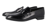 Prada Men's Black Brushed Spazzolato Leather Penny Loafer Business Shoes 2DC061