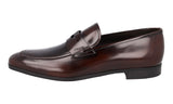 Prada Men's Brown Brushed Spazzolato Leather Penny Loafer Business Shoes 2DC061