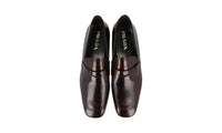 Prada Men's Brown Brushed Spazzolato Leather Penny Loafer Business Shoes 2DC061