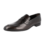 Prada Men's Brown Leather Penny Loafer Business Shoes 2DC172