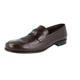 Prada Men's Brown Leather Penny Loafer Business Shoes 2DC179