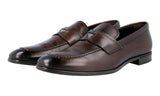 Prada Men's Brown Leather Logo Penny Loafer Business Shoes 2DC182