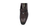 Prada Men's Brown Leather Logo Penny Loafer Business Shoes 2DC182