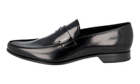 Prada Men's Black Brushed Spazzolato Leather Penny Loafer Business Shoes 2DC212