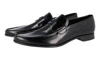 Prada Men's Black Brushed Spazzolato Leather Penny Loafer Business Shoes 2DC212