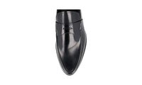 Prada Men's Black Brushed Spazzolato Leather Penny Loafer Business Shoes 2DC212