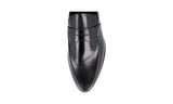 Prada Men's Black Brushed Spazzolato Leather Penny Loafer Business Shoes 2DC212