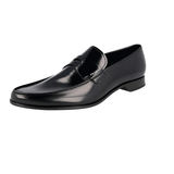 Prada Men's Black Brushed Spazzolato Leather Penny Loafer Business Shoes 2DC212