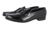 Prada Men's Black Brushed Spazzolato Leather Penny Loafer Business Shoes 2DC213