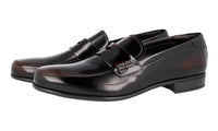 Prada Men's Brown Brushed Spazzolato Leather Penny Loafer Business Shoes 2DC213