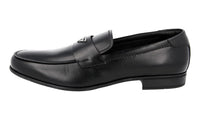 Prada Men's Black Leather Logo Penny Loafer Business Shoes 2DC214