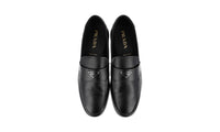 Prada Men's Black Leather Logo Penny Loafer Business Shoes 2DC214