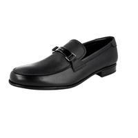 Prada Men's Black Saffiano Leather Logo Business Shoes 2DC215