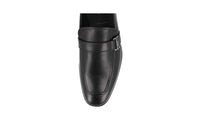 Prada Men's Black Leather Logo Loafer Slip On Business Shoes 2DC219