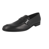Prada Men's Black Leather Logo Loafer Slip On Business Shoes 2DC219