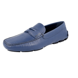 Prada Men's Blue Saffiano Leather Driving Loafers 2DD001