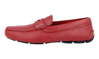Prada Men's Red Saffiano Leather Driving Loafers 2DD001